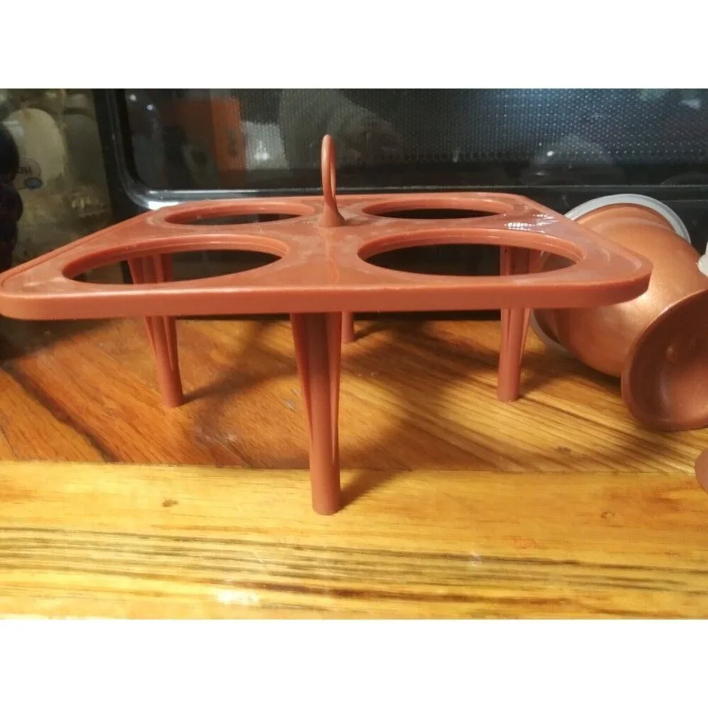 NWOB Egg Makers w/Egg Caddy Copper Chef Copper Egg holders w/lids & caddy